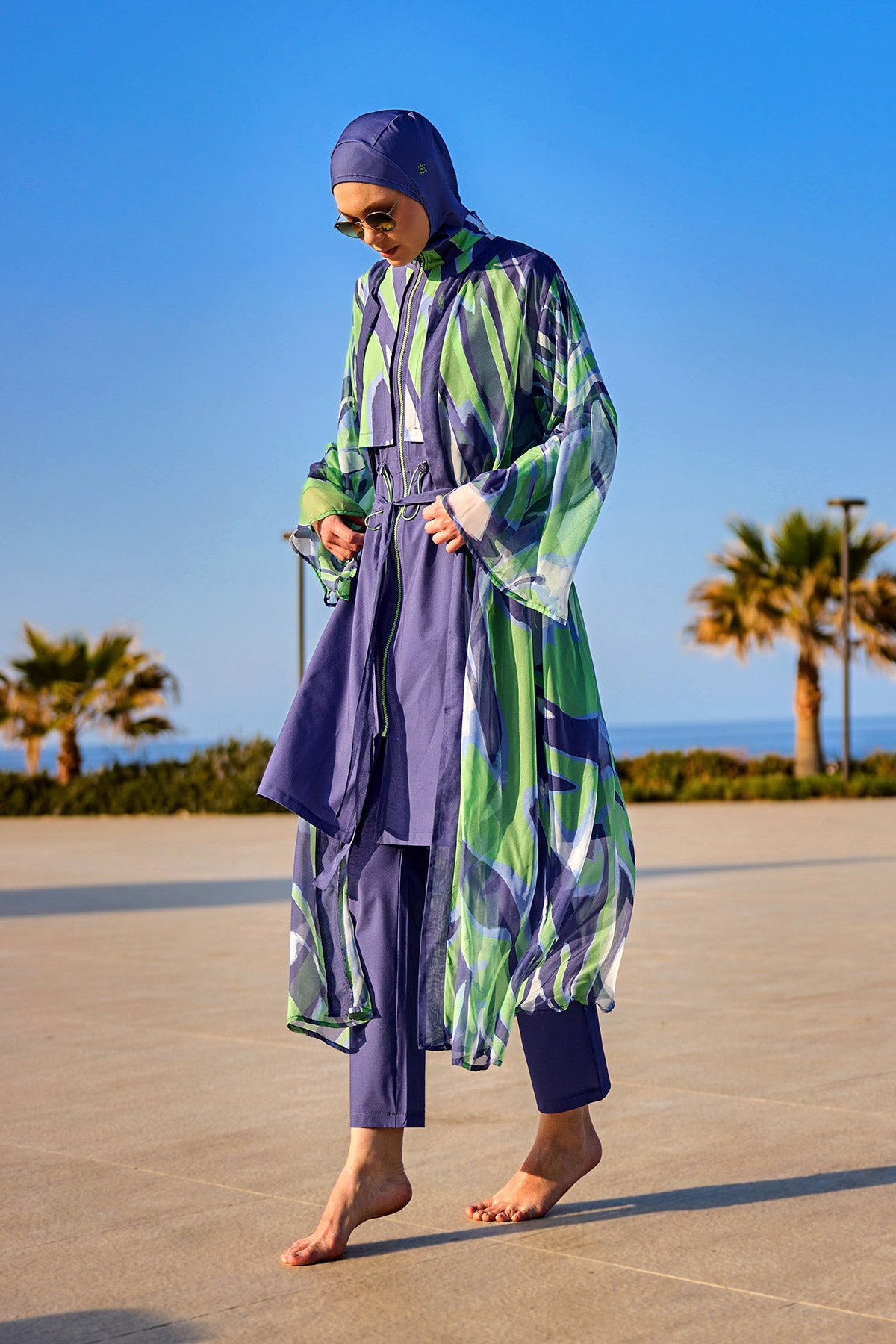 Marina Colorful Patterned Silky Kimono - P2504