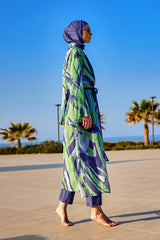 Marina Colorful Patterned Silky Kimono - P2504