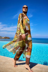 Marina Colorful Patterned Silky Pareo - P2513-1