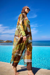 Marina Colorful Patterned Silky Pareo - P2513-1