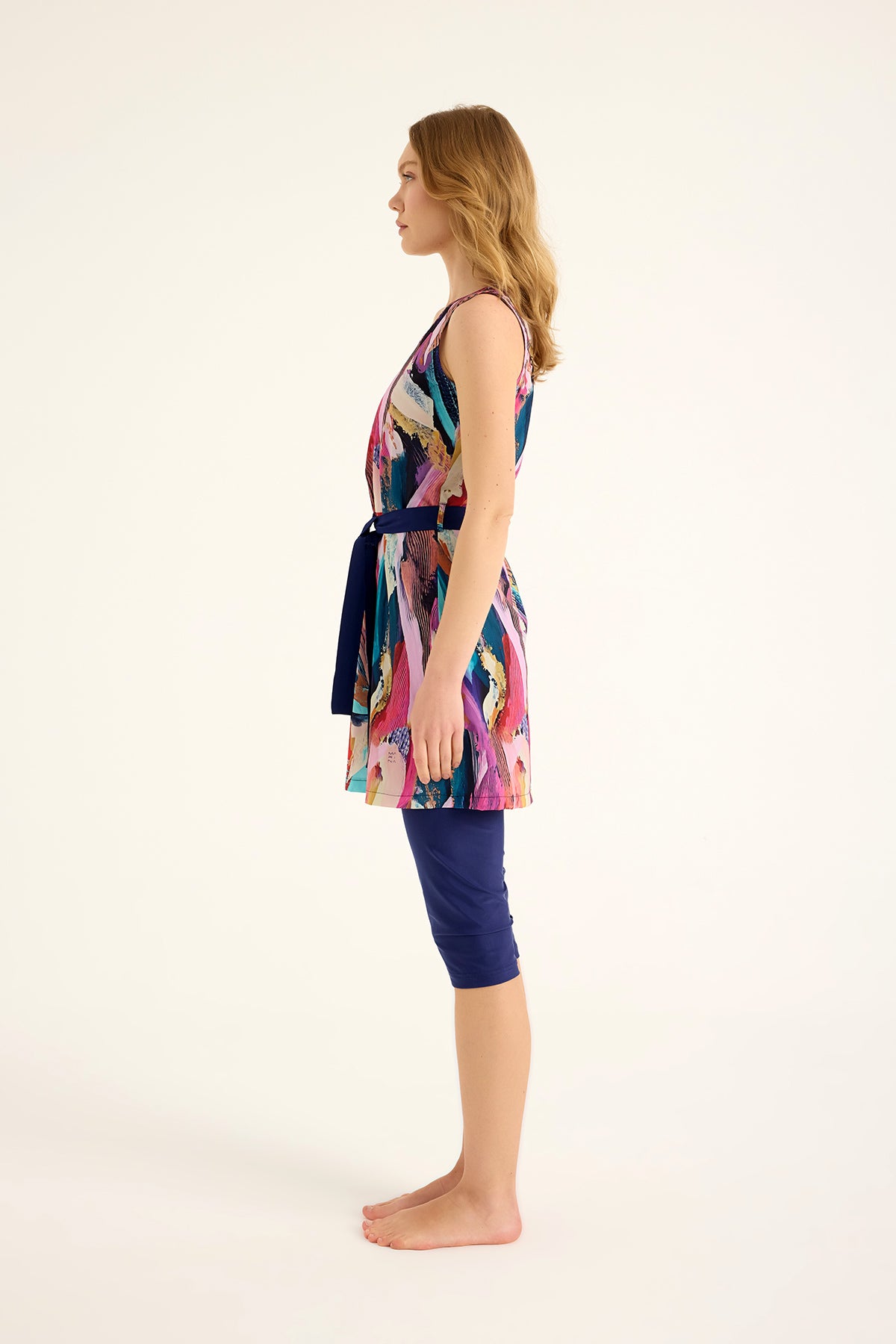 مايوه سباحة مارينا ملون شبه مغطى - H2504 