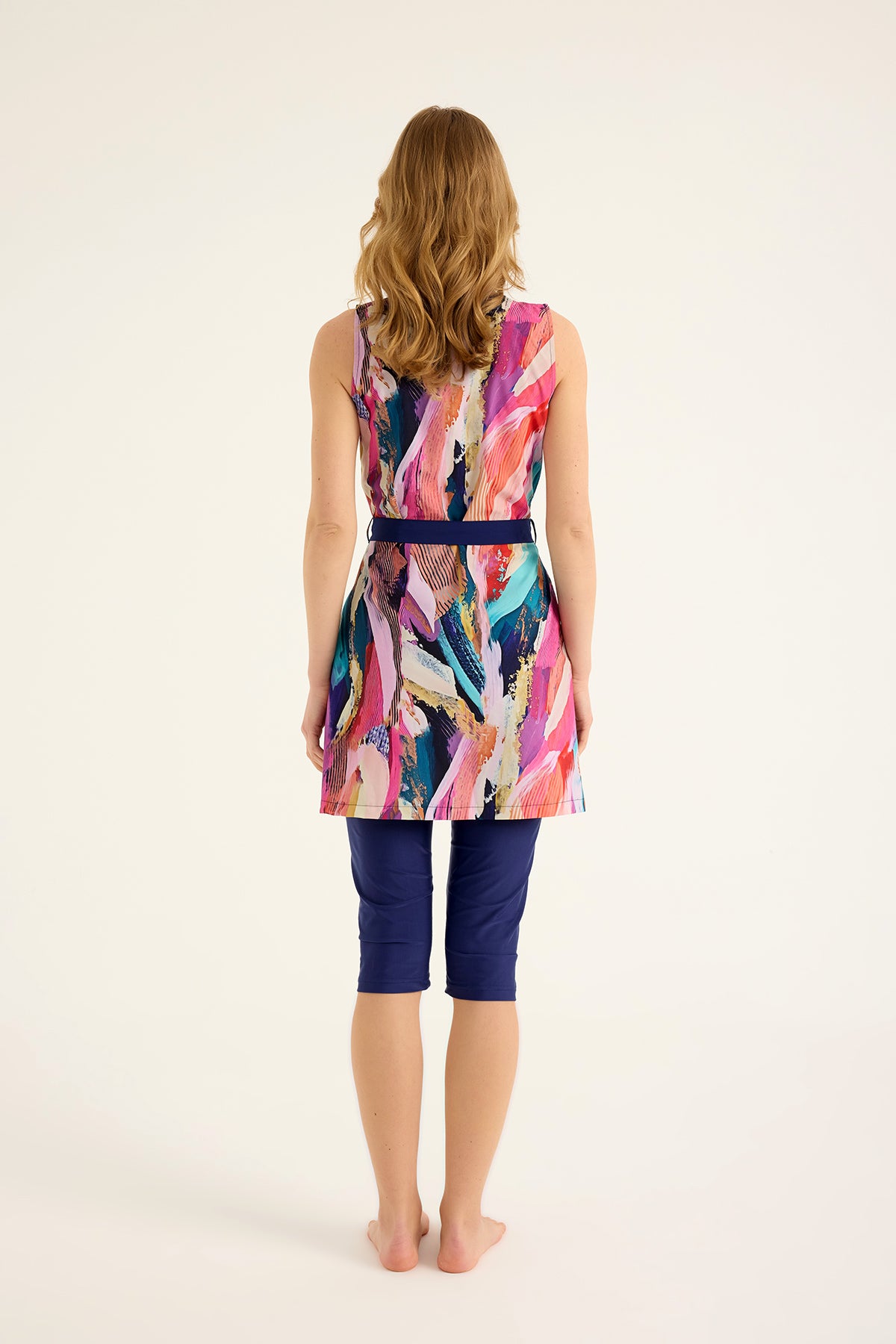 مايوه سباحة مارينا ملون شبه مغطى - H2504 