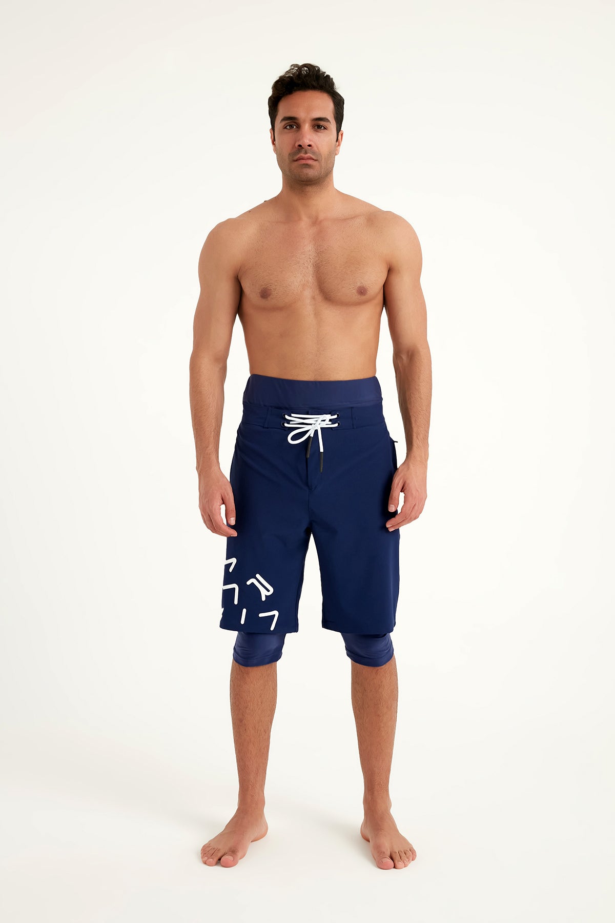 Marina Navy Blue Modest Men’s Swim Shorts - S2503-2