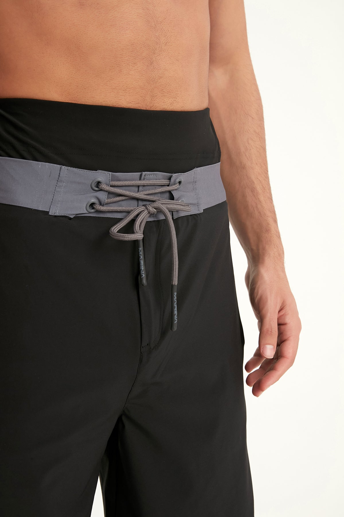 Marina Black Modest Swim Shorts for Men - S2504-1