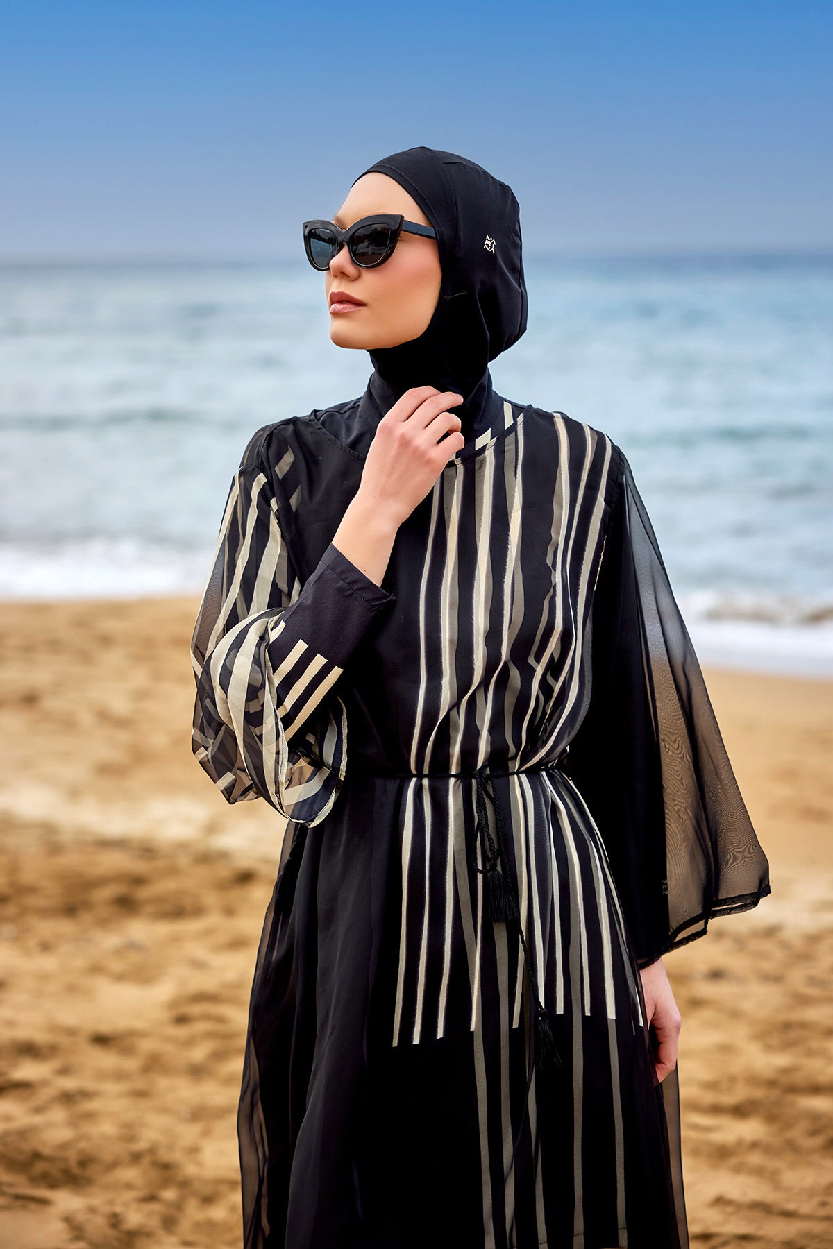 Marina Striped Chiffon Kimono – P2511