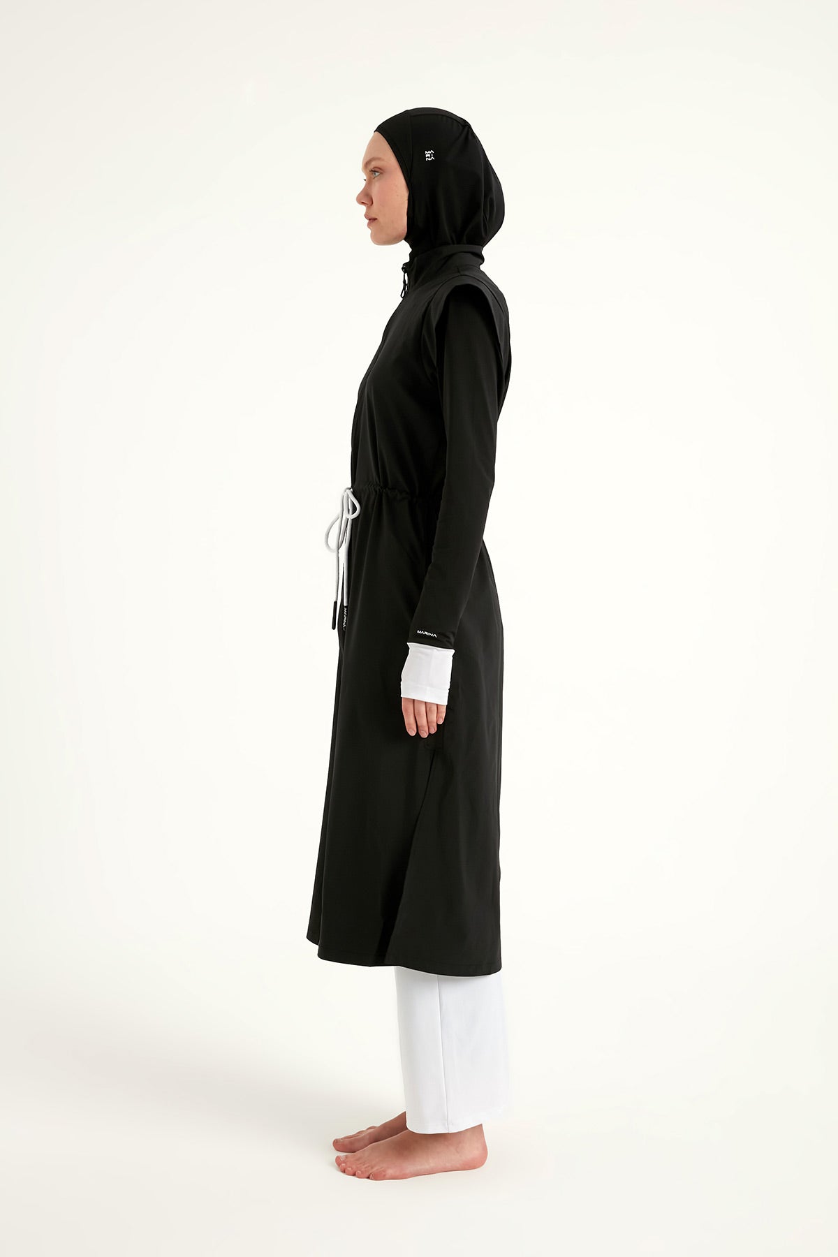 Black Full Coverage Islamic Swimwear Burkini Set M2501-2