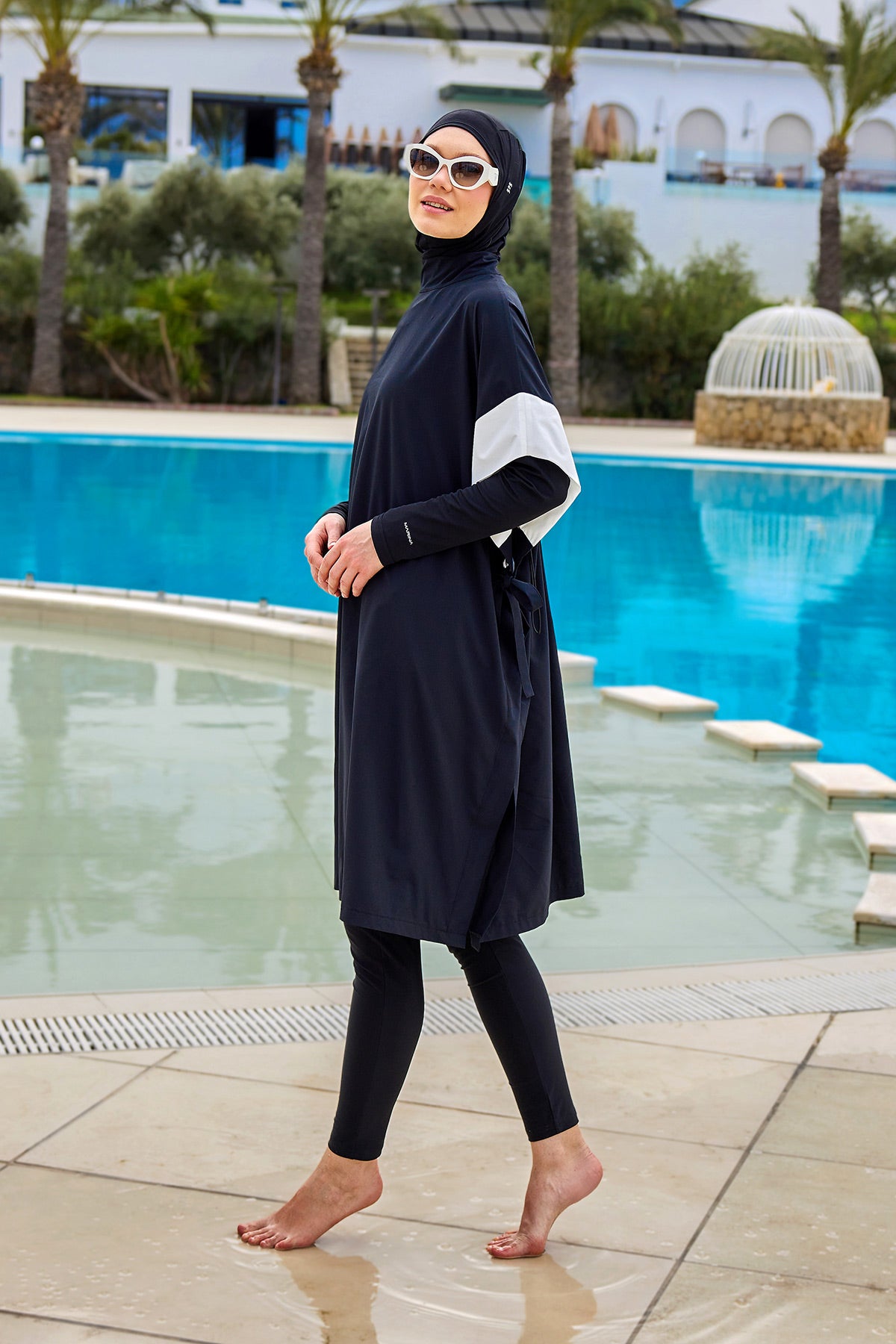 Black Burkini Set Full Coverage Modest Islamic Swimwear M2502
