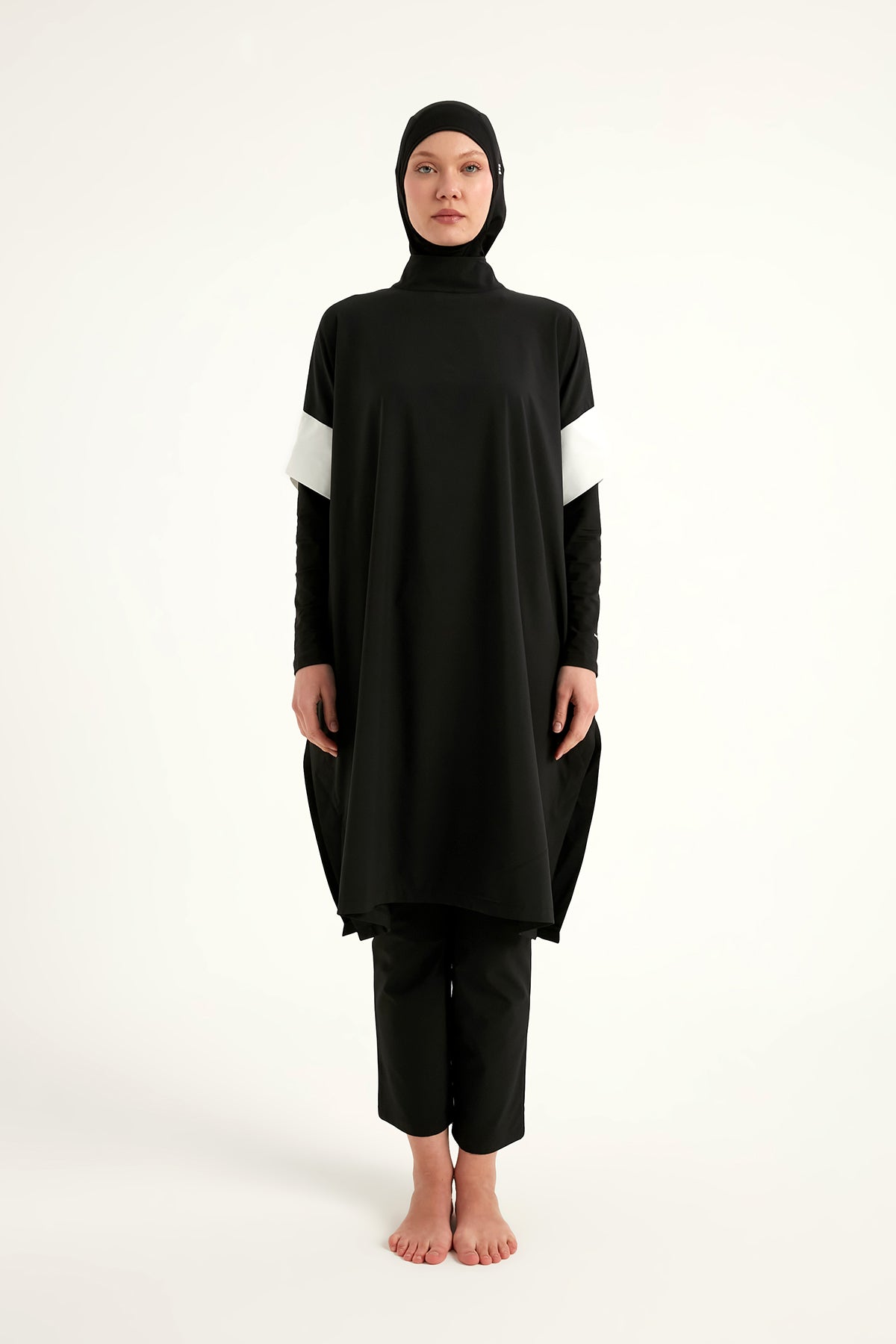 Black Burkini Set Full Coverage Modest Islamic Swimwear M2502
