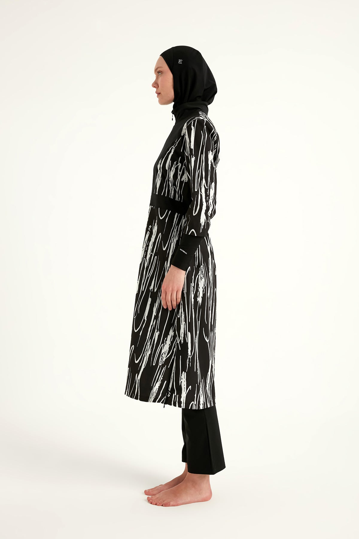 Black Full Coverage Swimwear Burkini Set M2504