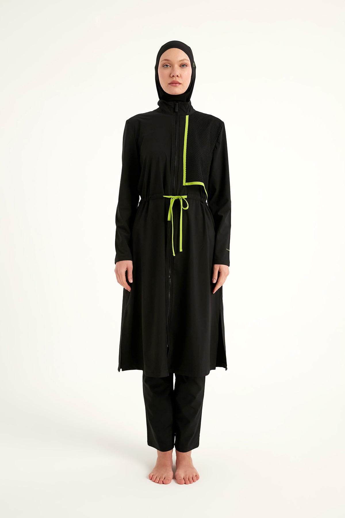 Black Full Coverage Modest Swimwear Burkini Set M2506-1 DE Main image