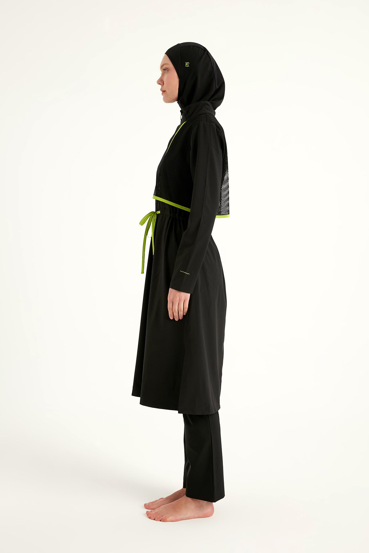 Black Full Coverage Modest Swimwear Burkini Set M2506-1 USA
