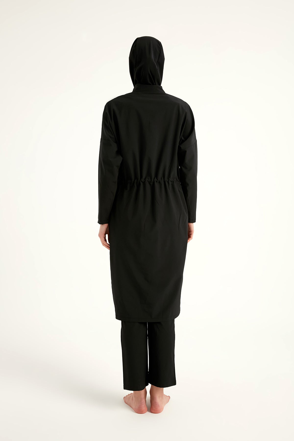 Black Full Coverage Modest Swimwear Burkini Set M2507-1