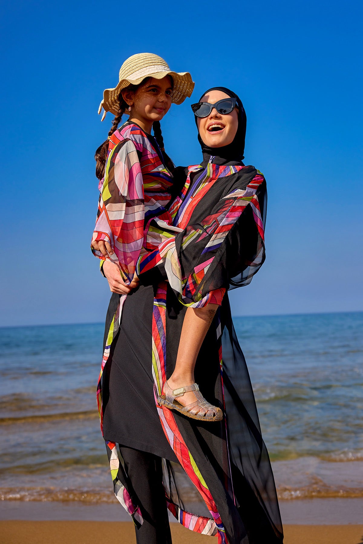 Black Full Coverage Swimwear Burkini Set M2510