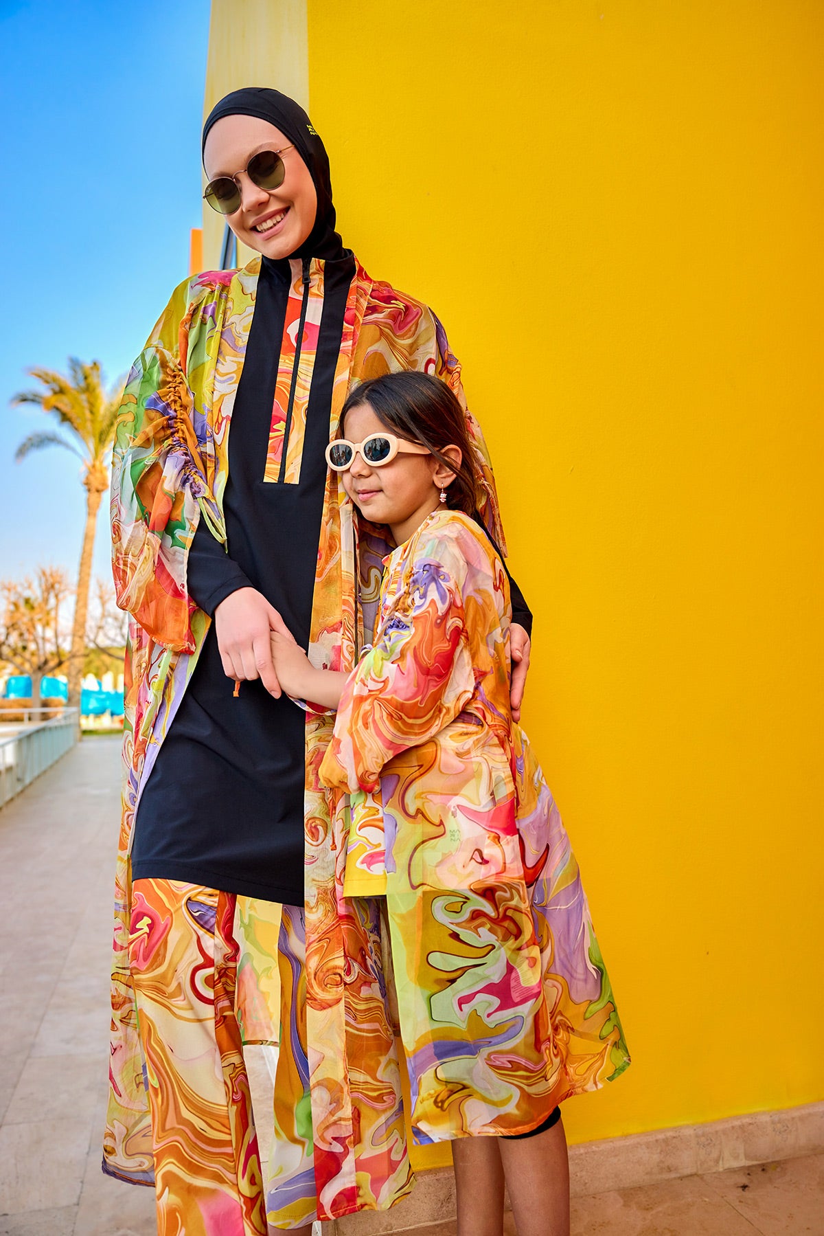 Black Full Coverage Swimwear Burkini Set M2525