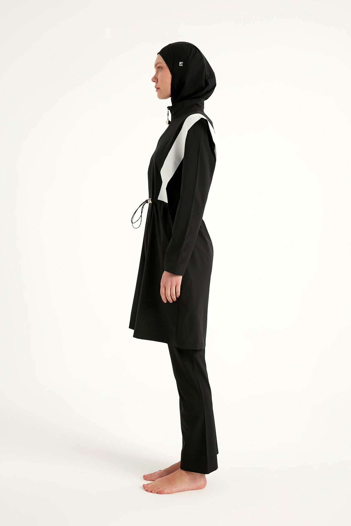 Black Adjustable Waist Modest Burkini Set M2526-1