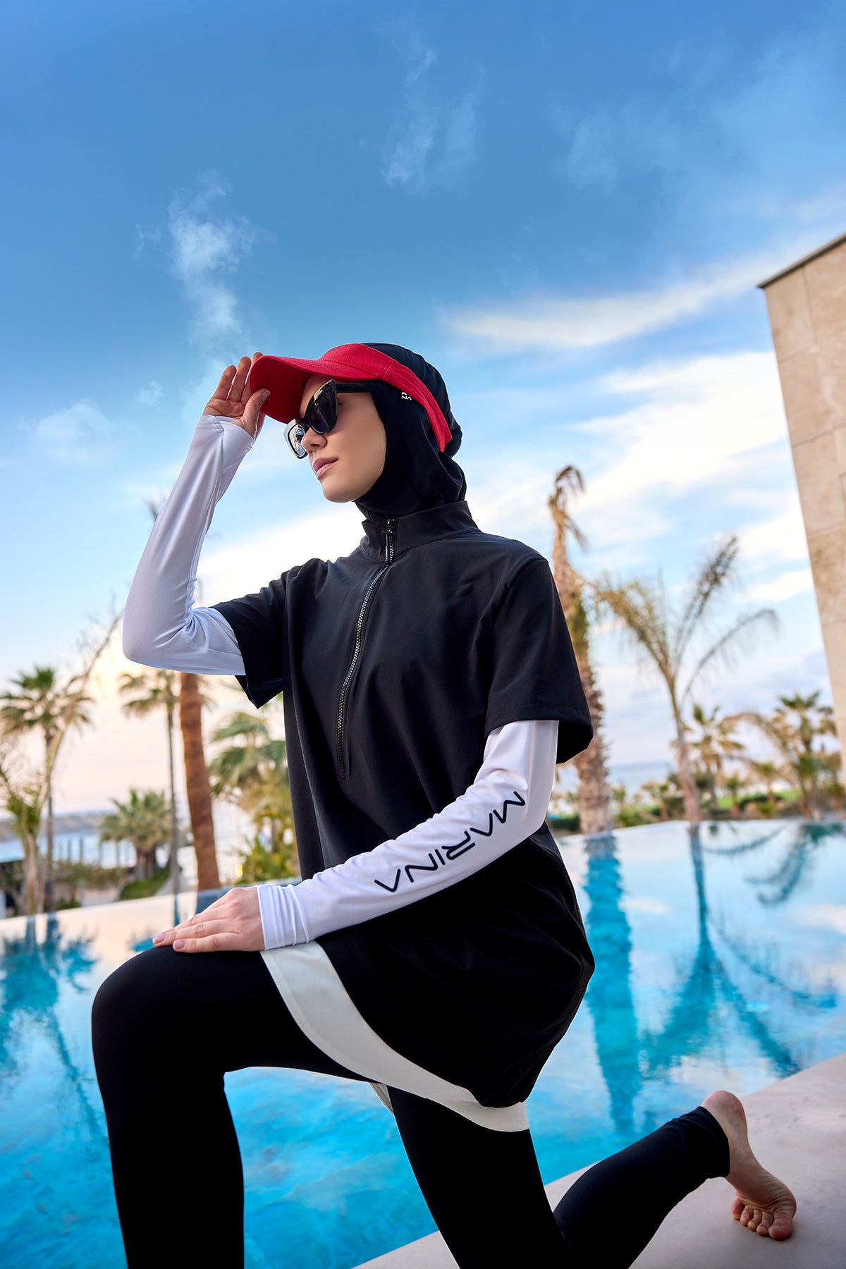 Marina Black Modest Swimwear Burkini - M2532