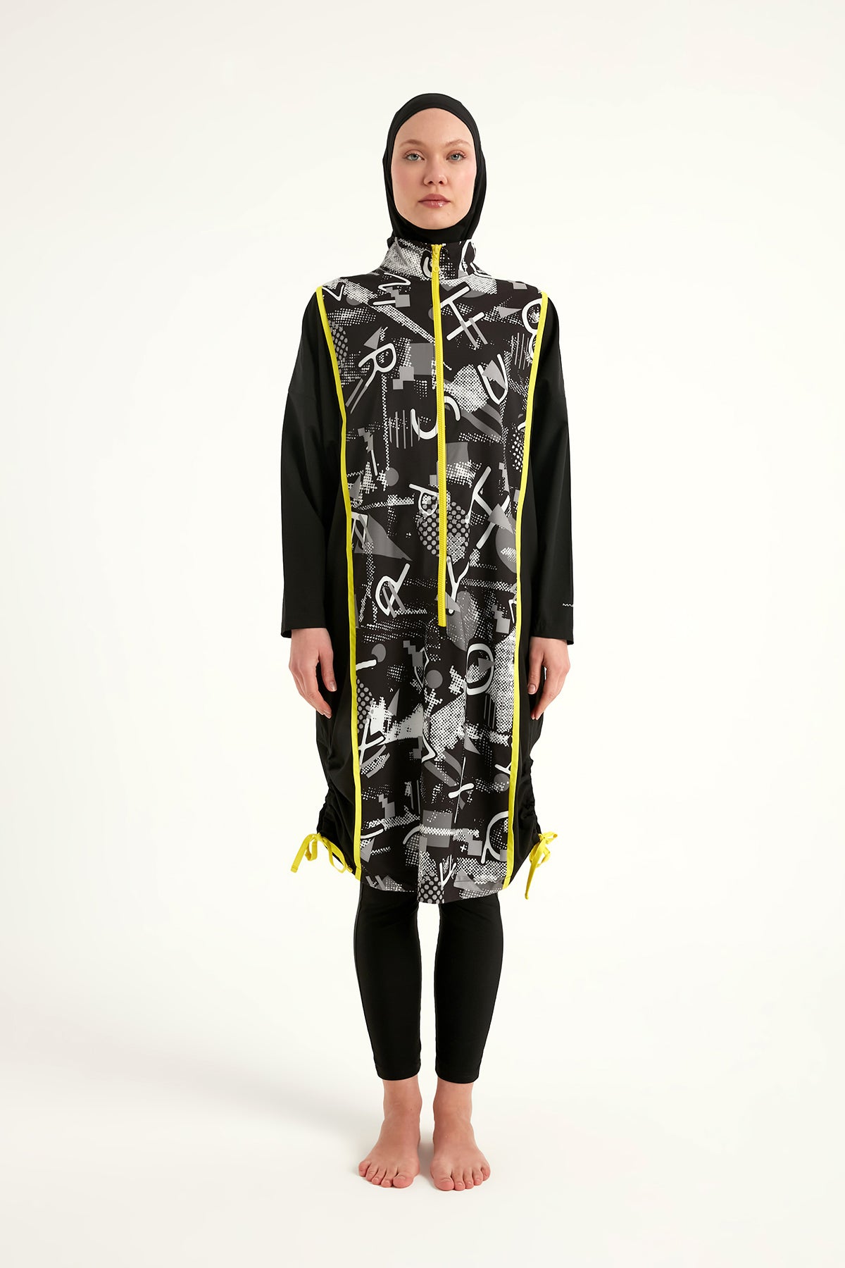 Black Full Coverage Modest Swimwear Burkini Set M2536 AUS Main image
