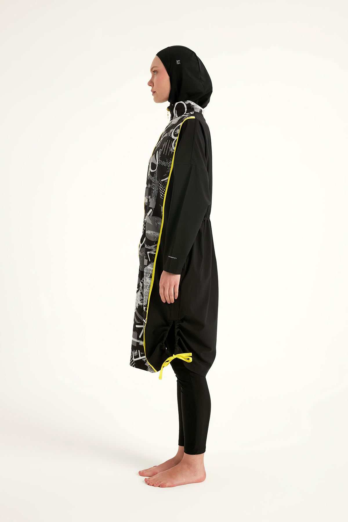 Black Full Coverage Modest Swimwear Burkini Set M2536 AUS