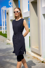 Marina Black Semi-Covered Swimsuit - H2508