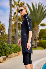 Marina Black Modest Half-Coverage Swimsuit - H2503