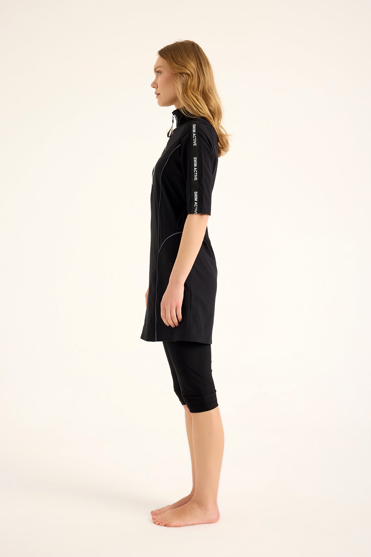 مايوه مارينا الأسود المحتشم بنصف تغطية - H2503 