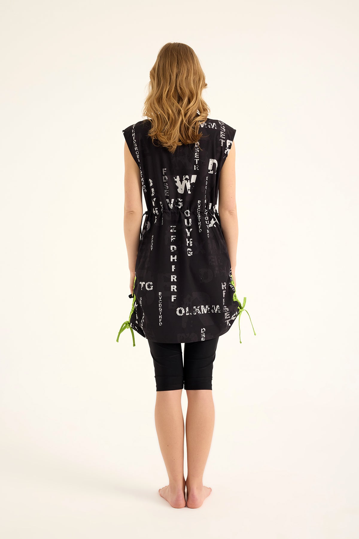 Marina Black Printed Semi-Covered Swimsuit - H2506