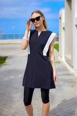 Marina Black Modest Half-Coverage Swimsuit - H2511