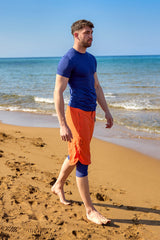 Marina Orange Modest Men’s Swim Shorts - S2505-3