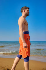 Marina Orange Modest Men’s Swim Shorts - S2505-3