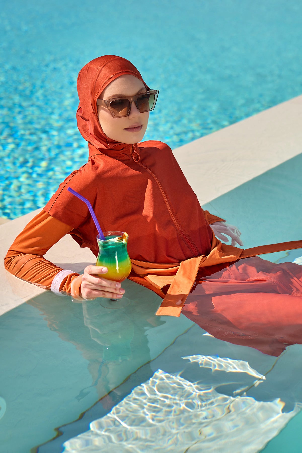 Full Coverage Islamic Swimsuit with Waist Tie | M2523-2 Main image
