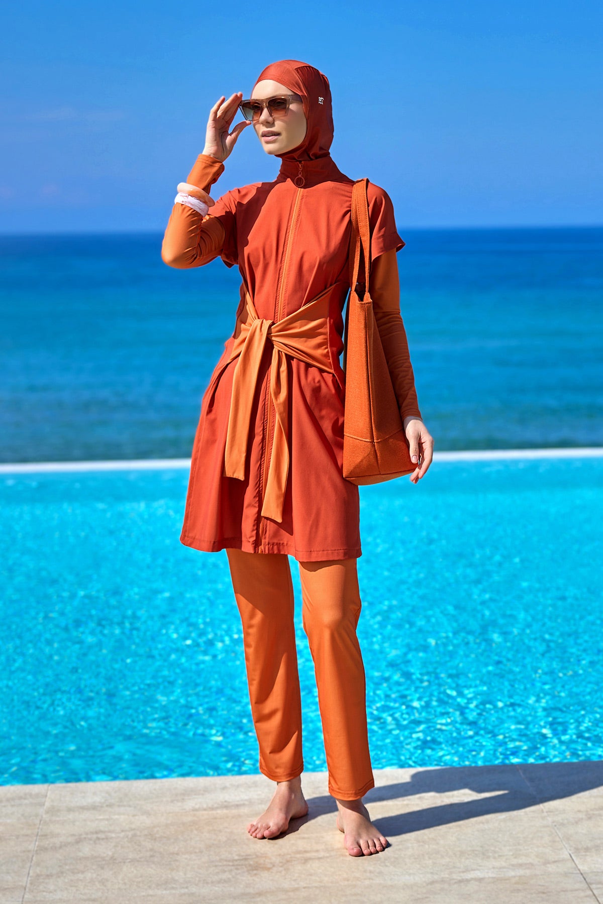 Full Coverage Islamic Swimsuit with Waist Tie | M2523-2