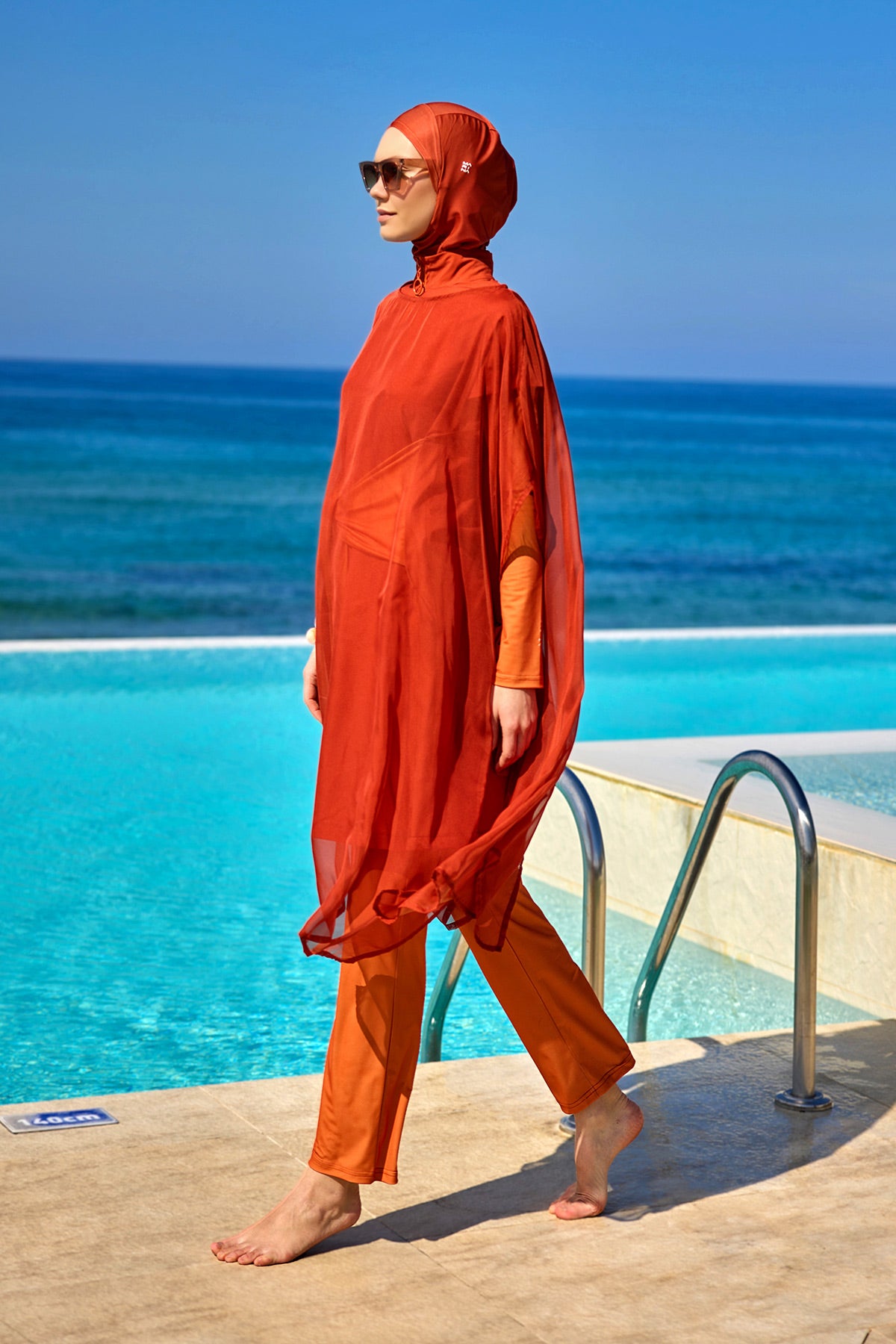 Marina Orange Silky Pareo – P2516-2