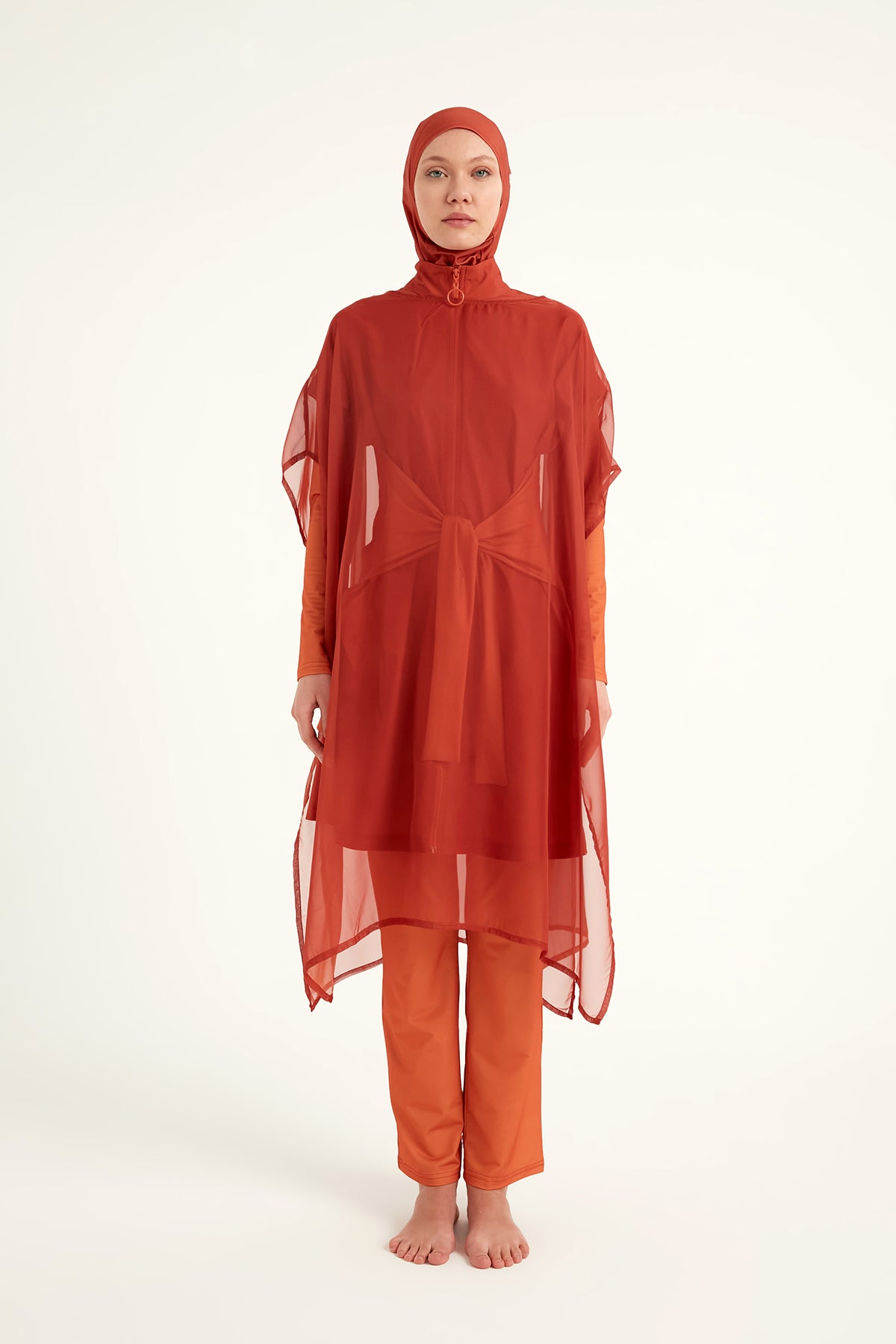 Marina Orange Silky Pareo – P2516-2