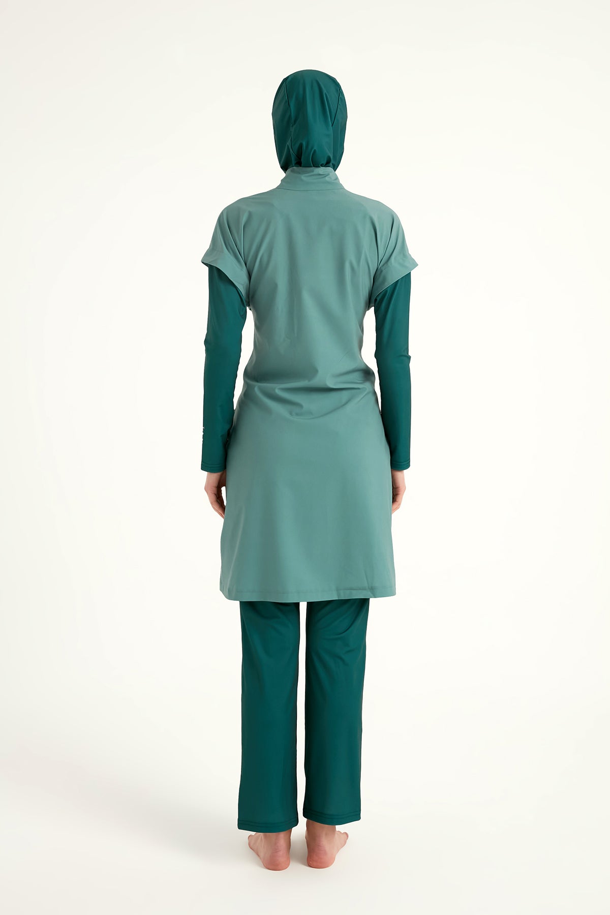 Olive Modest Burkini Set – High Collar Full Coverage Swimwear M2523-1