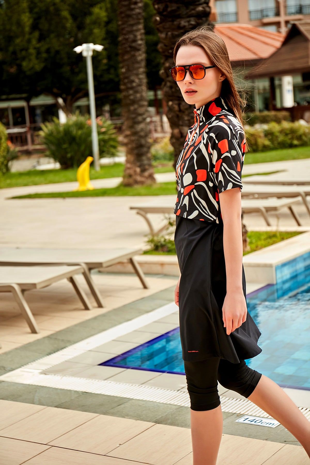 Woven Black Half Coverage Swimsuit M2441