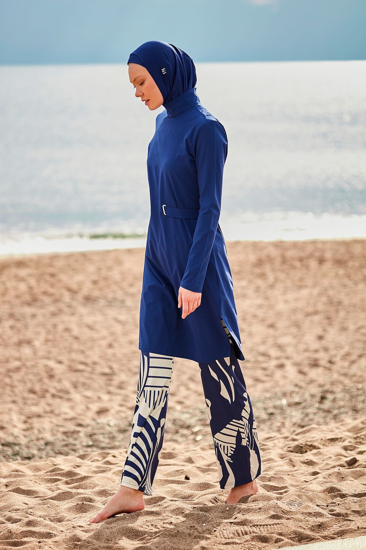 Woven Navy Burkini Modest Swimwear M2429