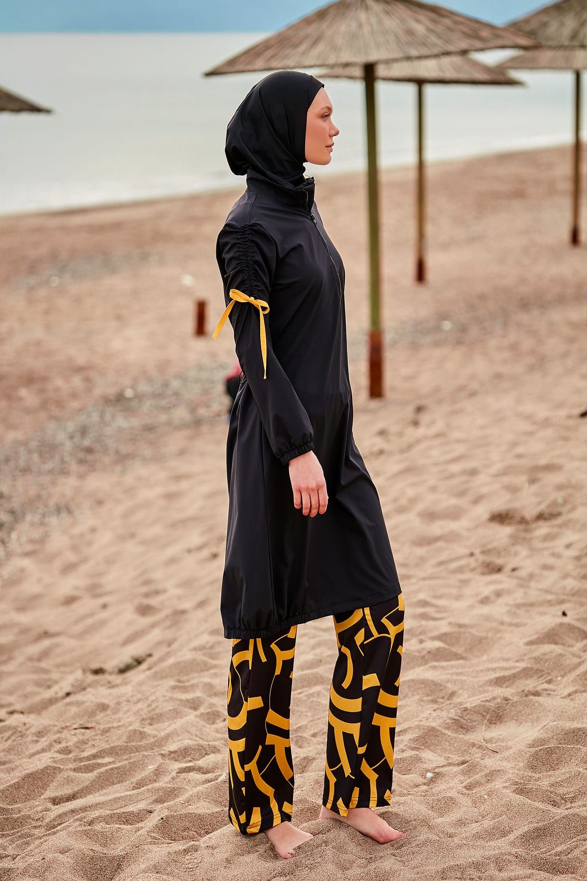 Woven Black Burkini Modest Swimwear M2431 Secondary image