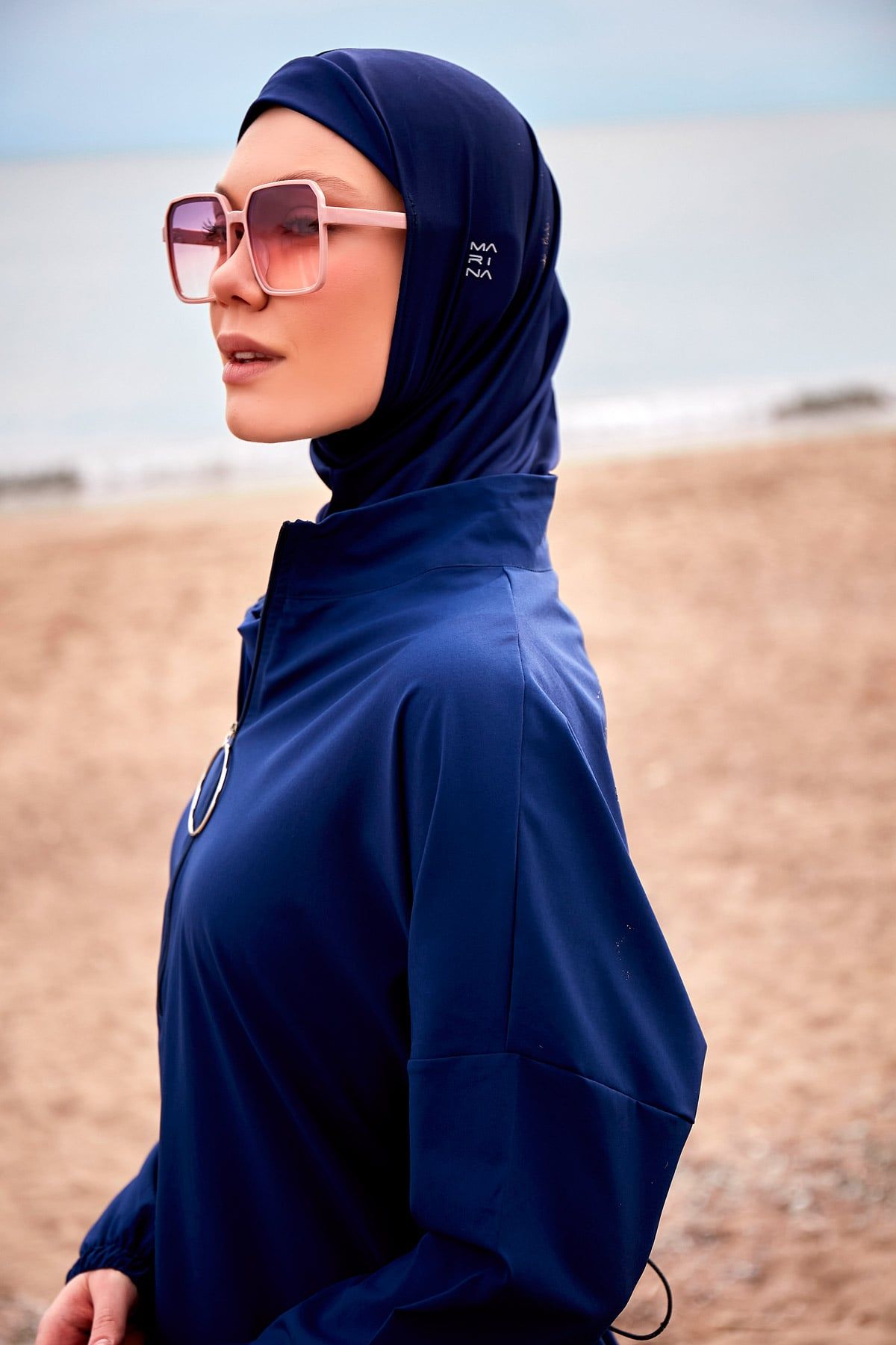 Woven Navy Burkini Modest Swimwear M2403