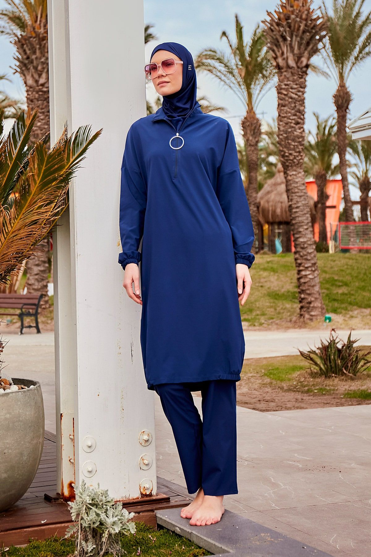Woven Navy Burkini Modest Swimwear M2403