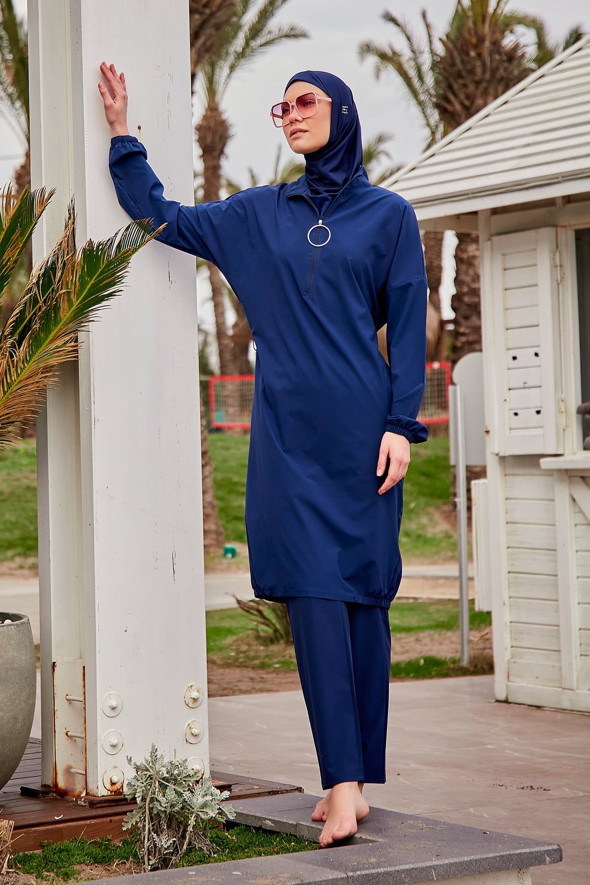 Woven Navy Burkini Modest Swimwear M2403