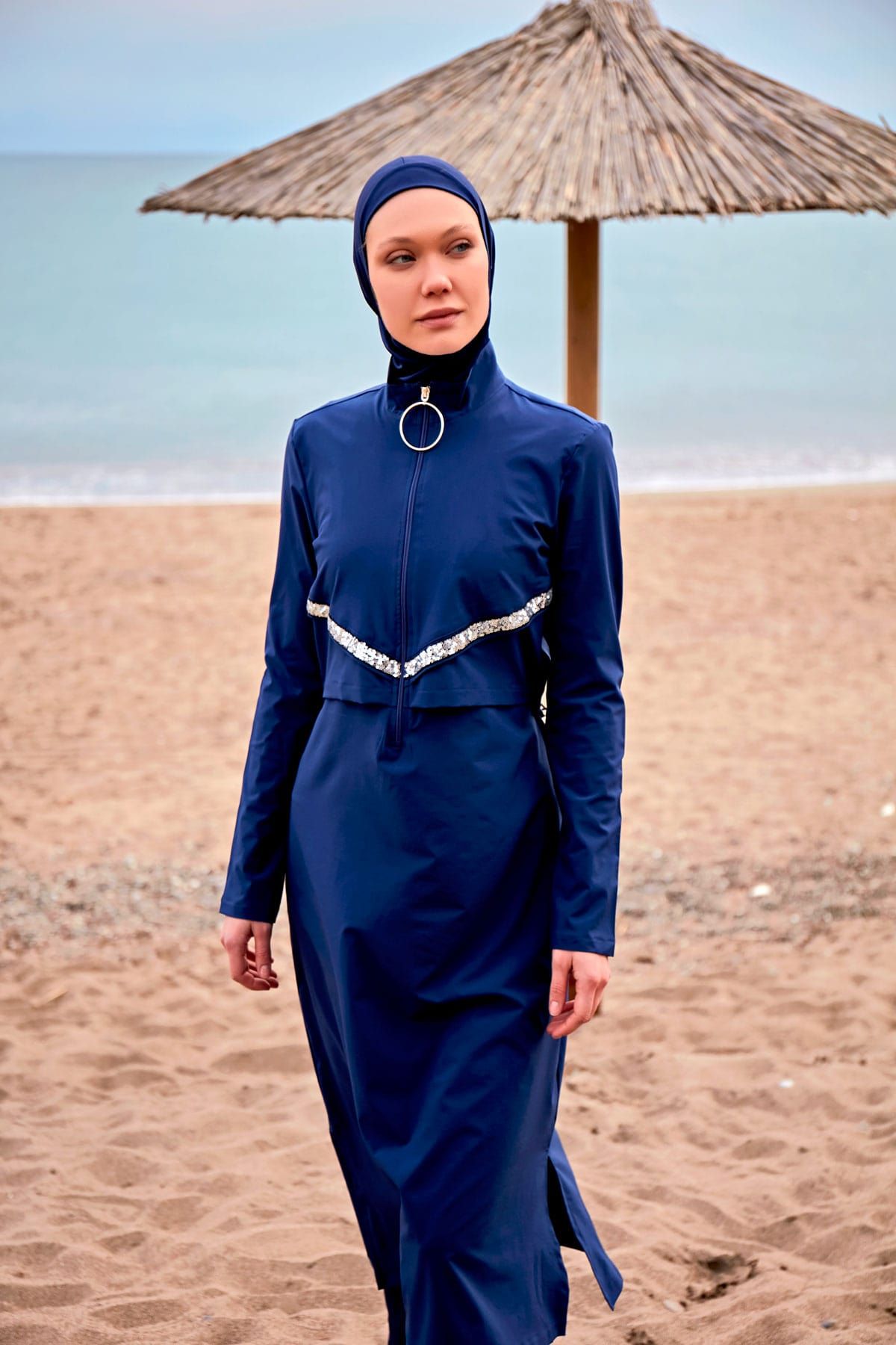 Woven Navy Burkini Modest Swimwear M2411 Secondary image