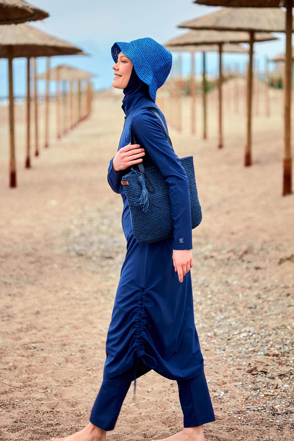 Woven Navy Burkini Modest Swimwear M2416 AUS