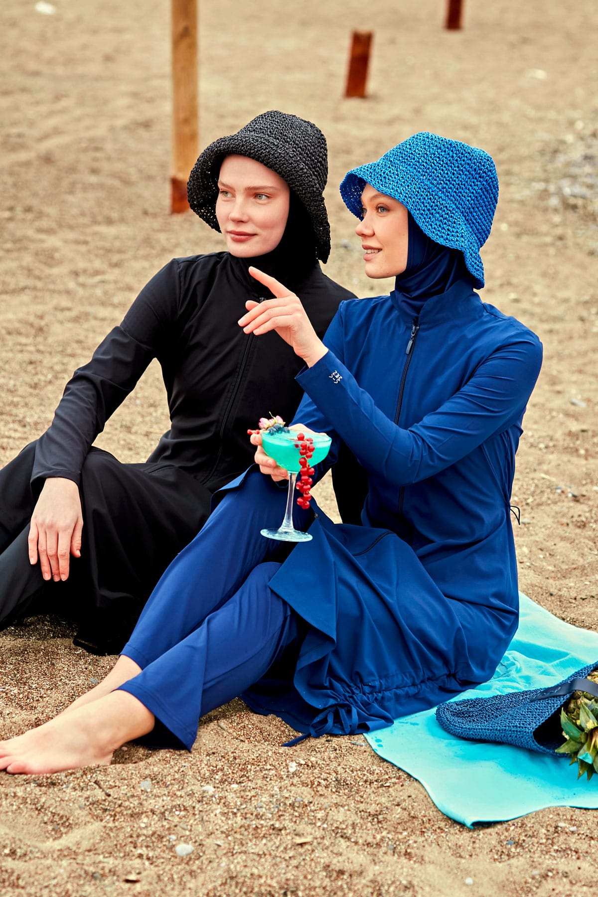 Woven Navy Burkini Modest Swimwear M2416 AUS
