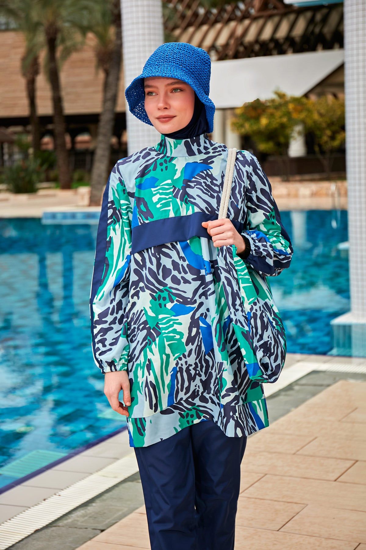 Colourful Burkini Modest Swimwear R2408