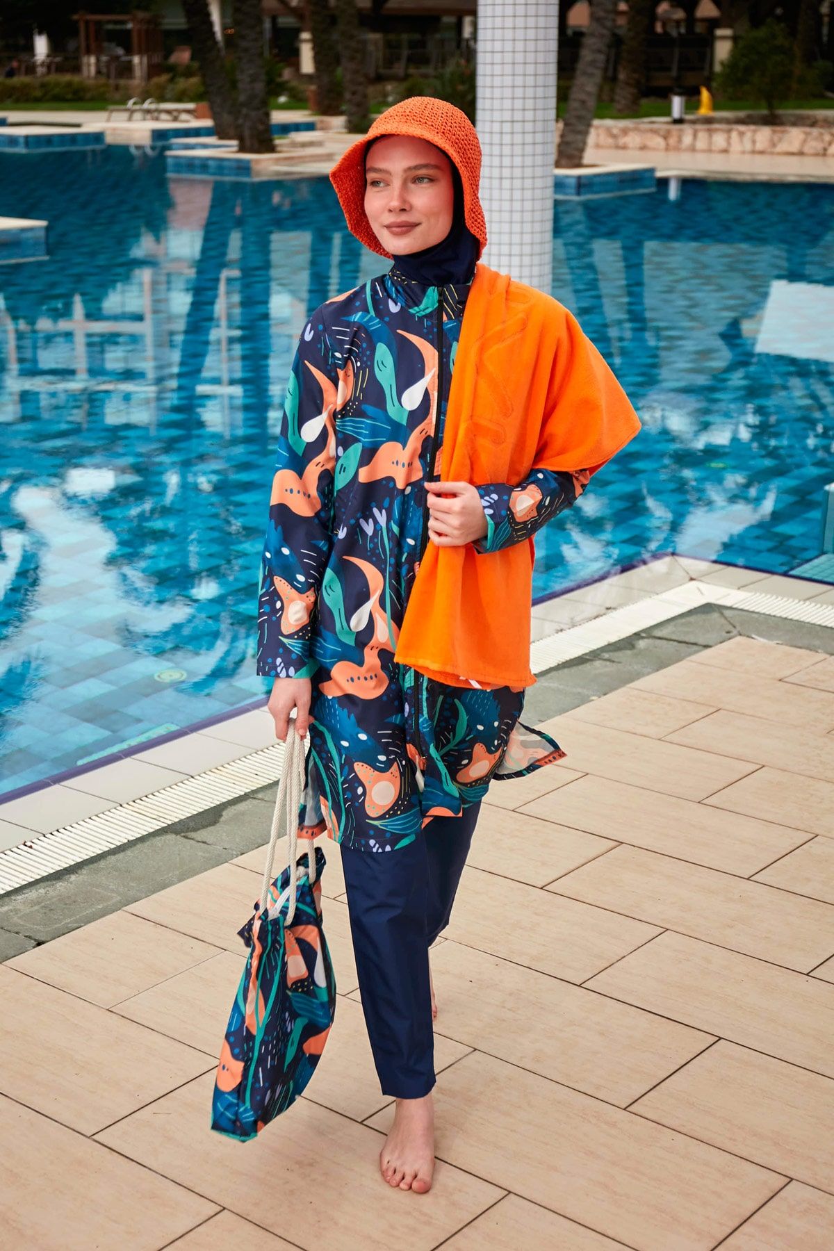 Colourful Burkini Modest Swimwear R2401