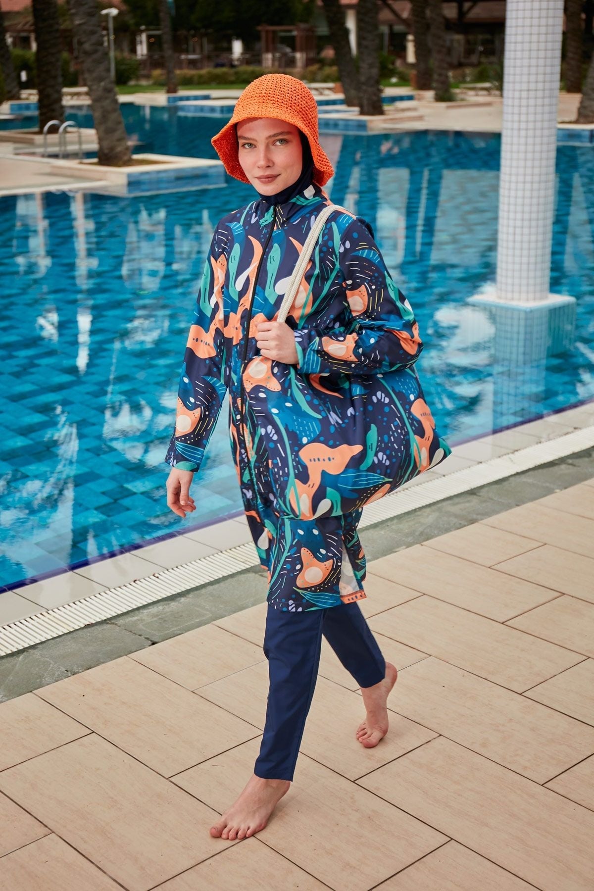 Colourful Burkini Modest Swimwear R2401