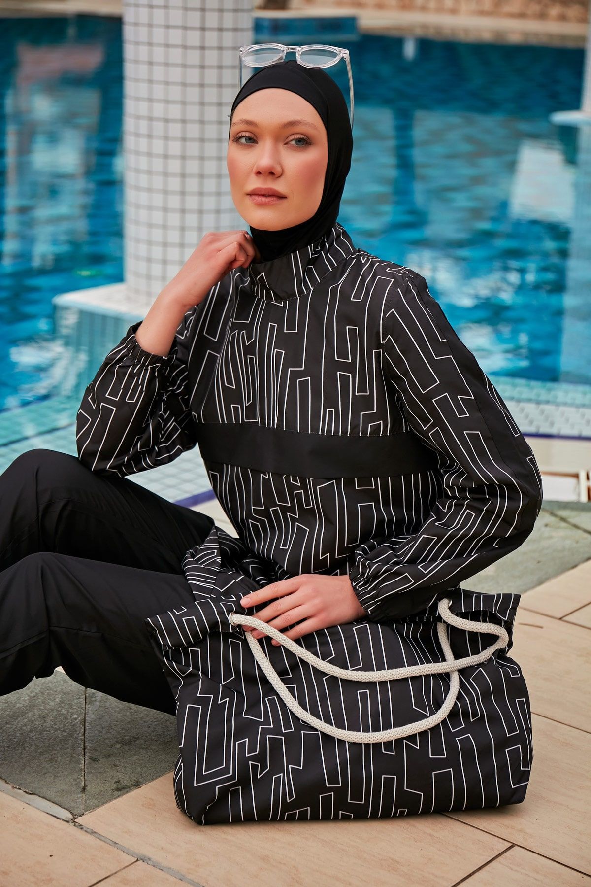 Colourful Burkini Modest Swimwear R2406