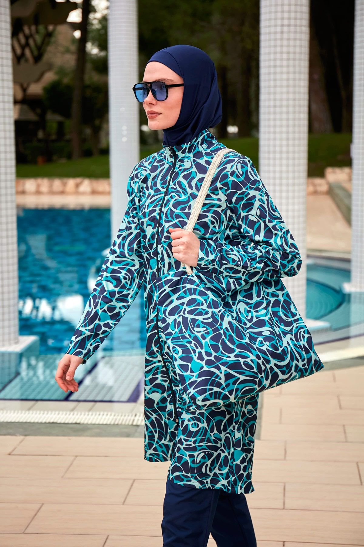 Colourful Burkini Modest Swimwear R2404