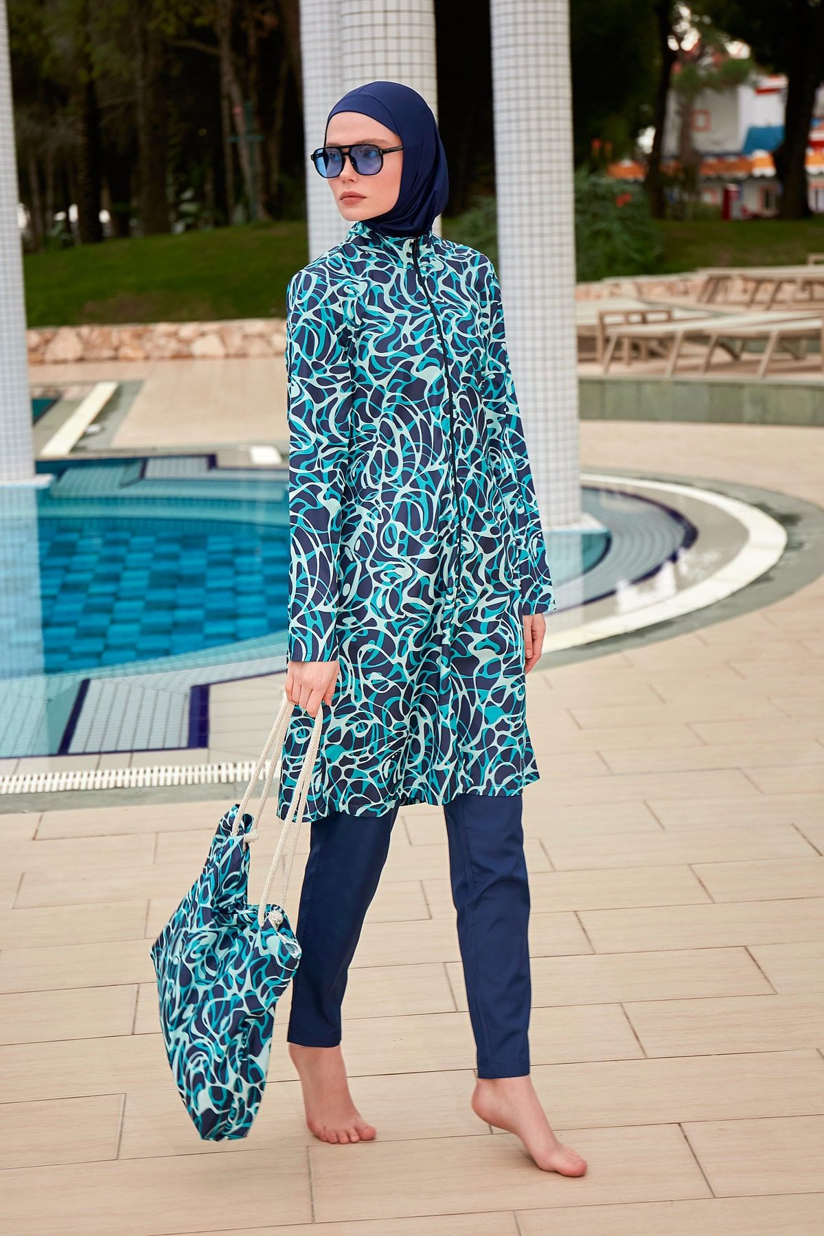 Colourful Burkini Modest Swimwear R2404