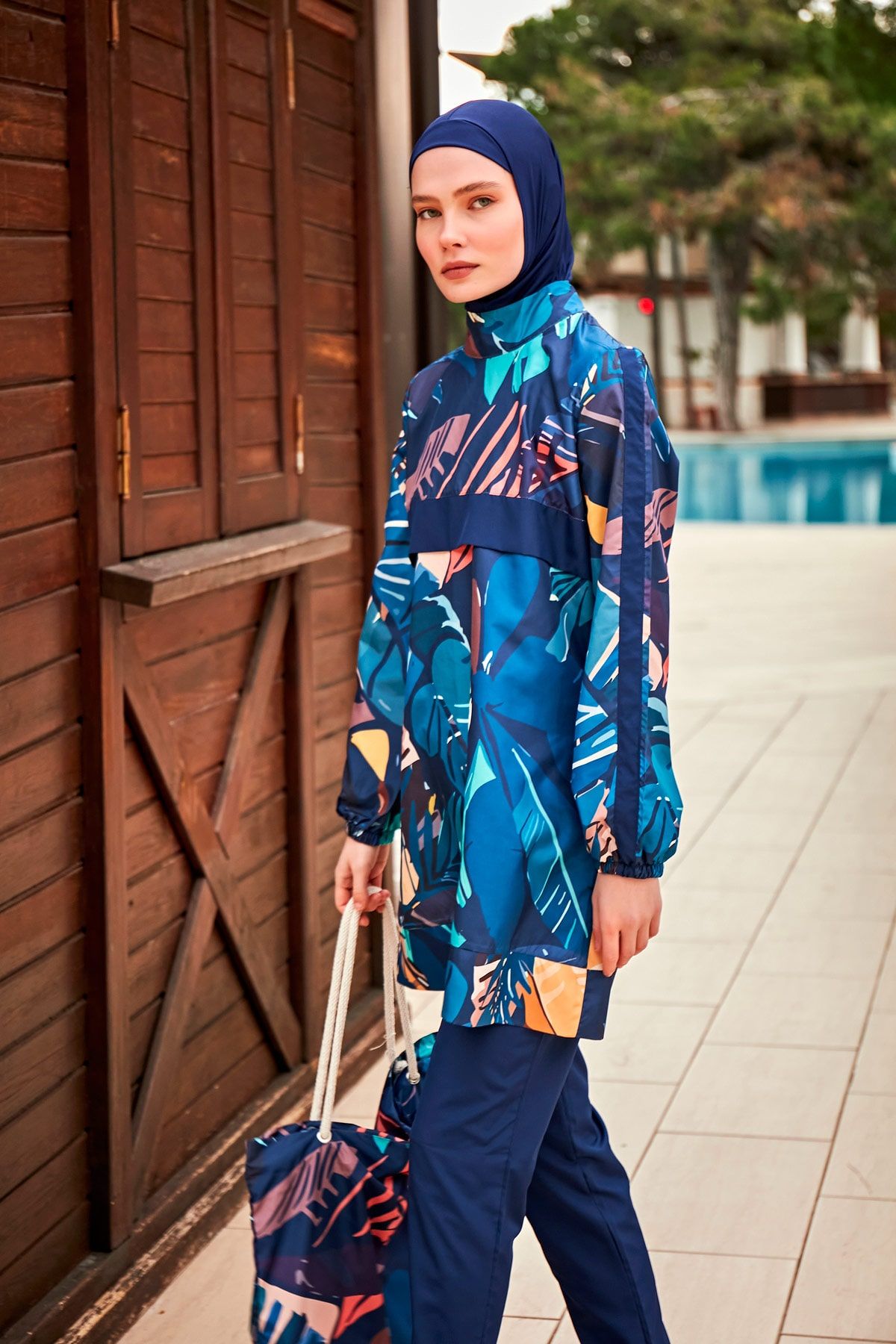 Colourful Burkini Modest Swimwear R2414